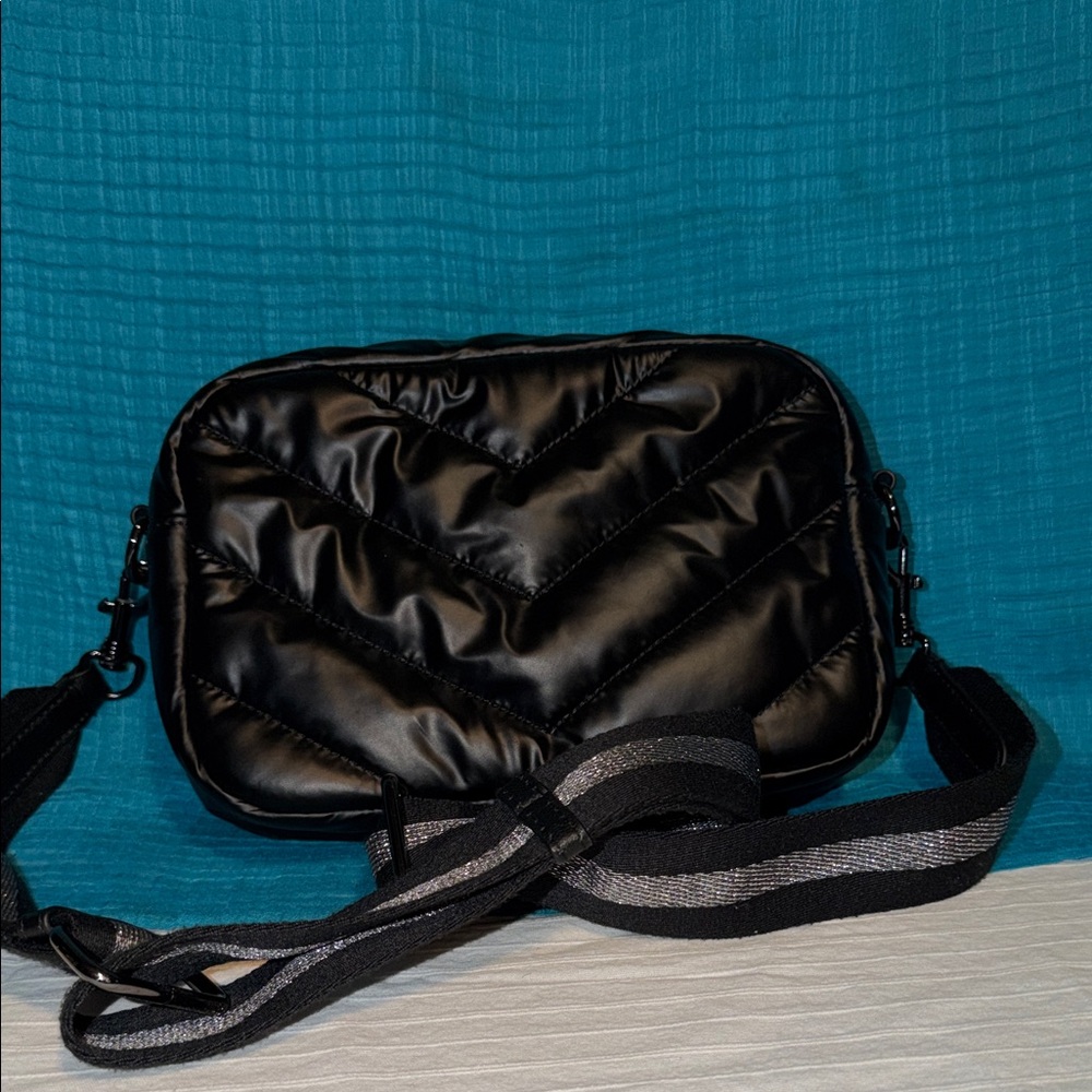 Talbots Black Chevron Crossbody Bag